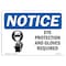 Signmission OSHA Sign, Eye Protection & Gloves Required With, 10in X 7in Rigid Plastic, 10" W, 7" H, Landscape OS-NS-P-710-L-12315 - alternate 1
